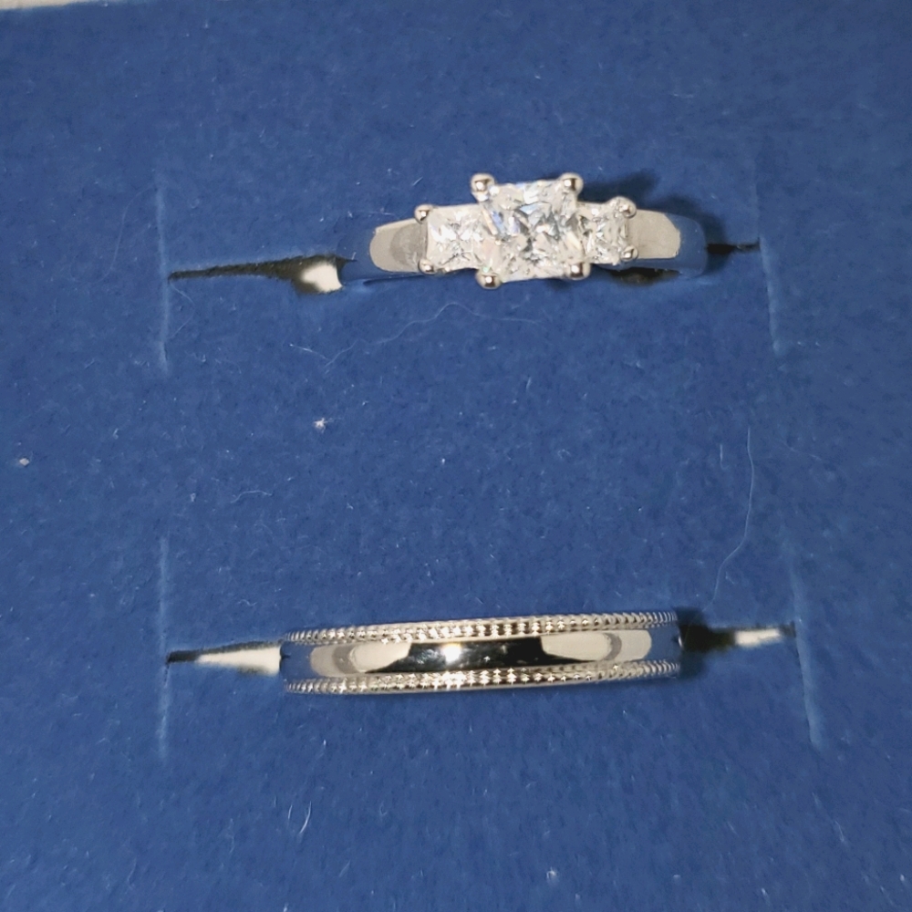 CZ Wedding Toe Ring Set